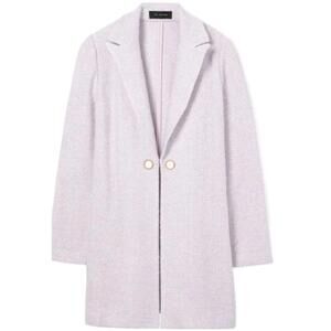 St. John Black Label Lilac Slub Float Knit Notch Collar Sz 6 Jacket Coat NEW #A